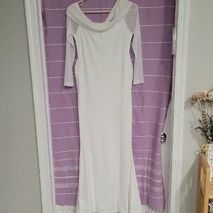 Shein Elegant White Off-Shoulder Maxi Dress